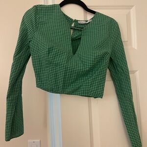 Bershka long sleeve crop-top